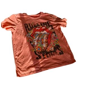 the Rolling Stones Womens  Graphic T-Shirt Peach Colored
